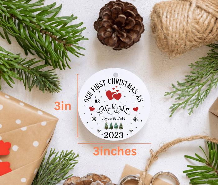 married bauble, together ornament, our first christmas, married ornament, mistletoe ornament, first xmas keepsake, ornament for couples, first married 2023, new couple gift, just married gift, newlywed christmas, married keepsake, together 2023