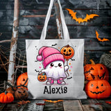 halloween ghost tote bag trick or treat bag kids halloween bag custom candy bag personalized gift halloween gifts personalized tote candy bag for kids halloween tote bag halloween candy bag canvas halloween oogie boogie not so scary monster truck bag