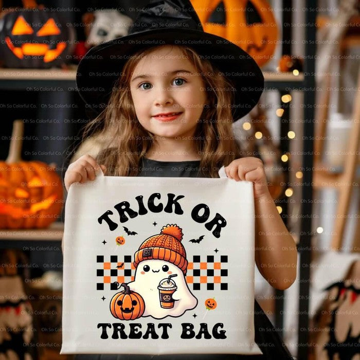 halloween ghost tote bag trick or treat bag kids halloween bag custom candy bag personalized gift halloween gifts personalized tote candy bag for kids halloween tote bag halloween candy bag canvas halloween oogie boogie not so scary monster truck bag