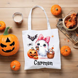 halloween ghost tote bag trick or treat bag kids halloween bag custom candy bag personalized gift halloween gifts personalized tote candy bag for kids halloween tote bag halloween candy bag canvas halloween oogie boogie not so scary monster truck bag