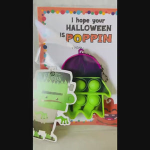 Halloween Kids Party Favor Gift, Classroom Treat Favor Goody Bag, Pop-it Keychain for Classroom, Trunk or Treat, NonCandy Gift, SOLD IN SETS