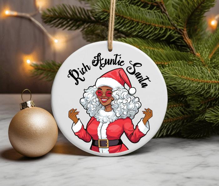 holiday gift christmas keepsake tree decoration gift exchange christmas bauble black santa melanin christmas afro christmas african santa african american black girl magic secret santa gift 2023 ornament 2023 holiday gift black woman christmas