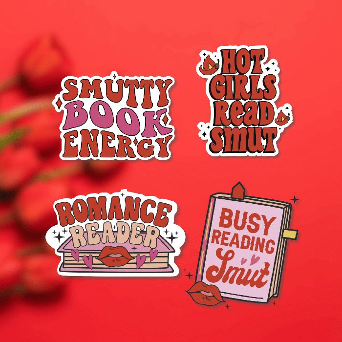 Romance & Smutty Vibes - Bookish Sticker Set - OhSoColorful Co.