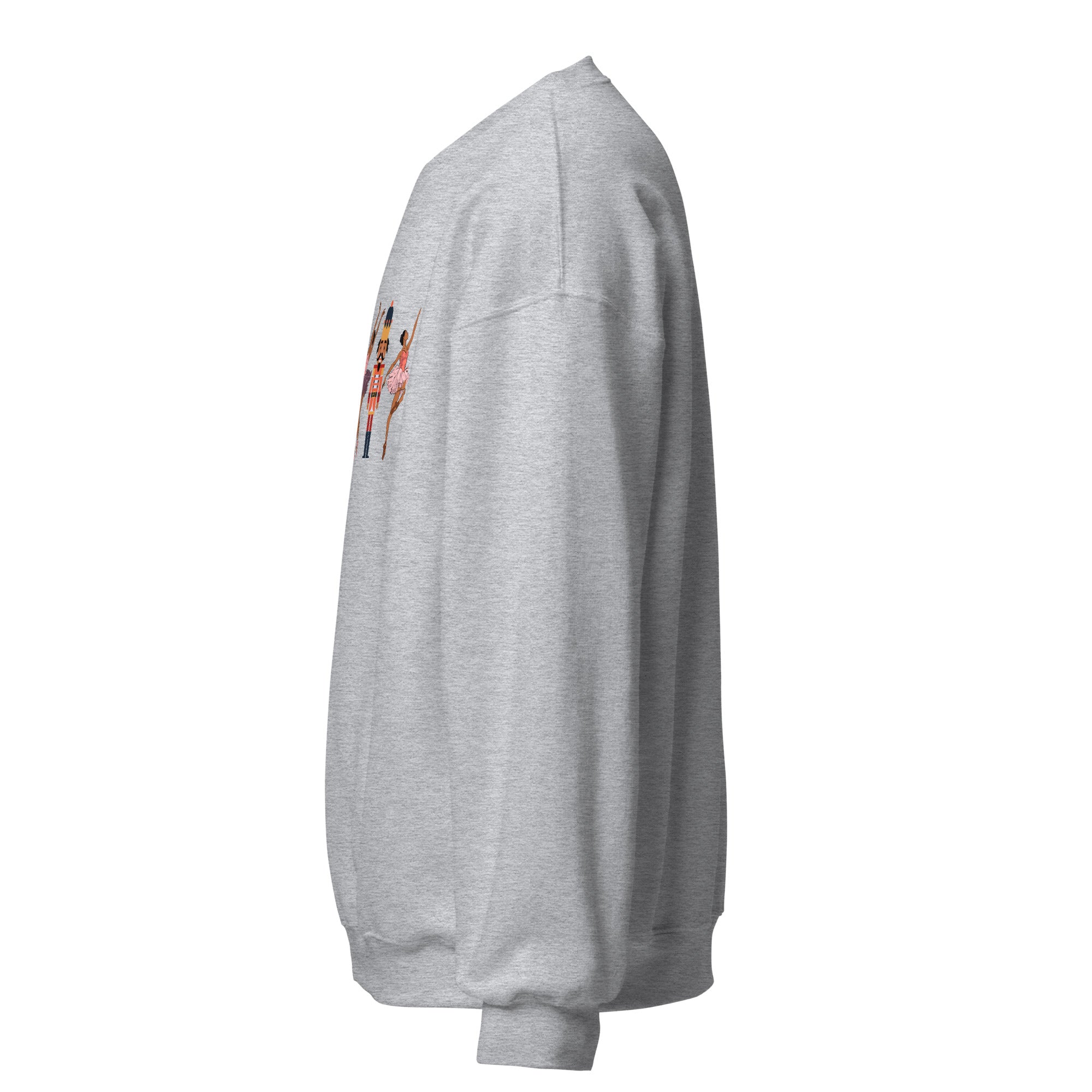 Black Ballerina Nutcracker Sweatshirt - sport grey left view