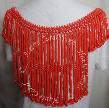 Nigerian coral shoulder beads, tribal accessories, tribal glam, tribal jewelry, statement necklace under 100, beaded statement necklace, African accessories, unique statement necklace, beaded statement necklace, coral shoulder beads, traditional coral shoulder beads, bridal shoulder beads, Nigerian shoulder beads, coral shoulder beads, Nigerian Wedding beads, Nigerian engagement beads, Nigerian traditional wedding beads, coral necklace, coral statement necklace, Nigerian coral beads