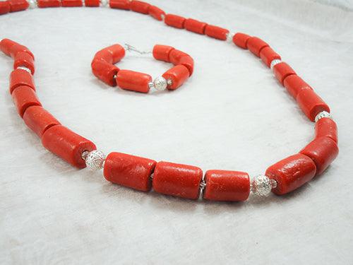 Amazon.com: Africanbeads Orange Coral Beads Jewelry Set Nigerian Wedding African  Beads Necklace Set: Clothing, Shoes & Jewelry